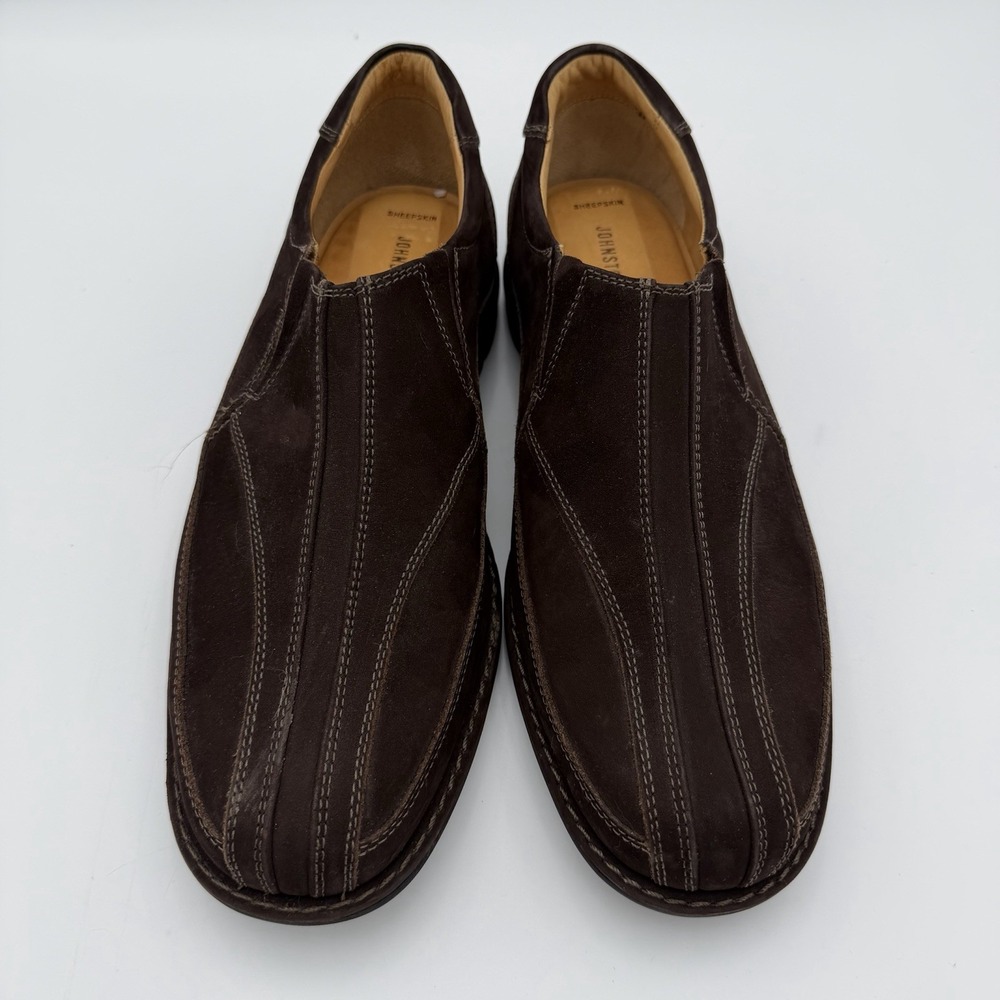 Johnston & Murphy Chocoate Brown sheepskin slip-on loafers Mens 8.5 20-7462 shoe